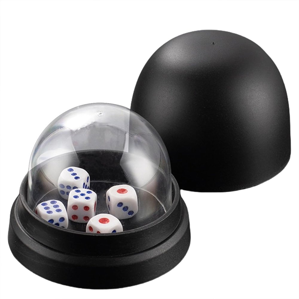 4 Set AntiCheating Dices Cup with Lid 20 Dices for Gaming Night KTV Restaurant Barbecue Shop for Party Entertainment Activity (4 Set Black)