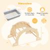 Costzon Wooden Arch Sensory Table for Kids, 8 in 1 Montessori Climbing Gym with Collapsible Storage Bin, Wooden Rocker Toy Learning Playset for Children 3+ Years Old Gifts (Large) view 2