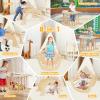 Costzon Wooden Arch Sensory Table for Kids, 8 in 1 Montessori Climbing Gym with Collapsible Storage Bin, Wooden Rocker Toy Learning Playset for Children 3+ Years Old Gifts (Large) view 3