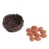 1/12 Scale Miniature Dollhouse Fairy Garden Resin Chicken & 10 Eggs Set with Nest view 2