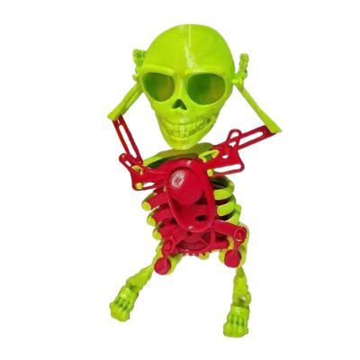 Dancing Swinging 3D Skeleton Wind Up Toy, Funny Desktop Clockwork Skull for Halloween Decoration Office Home Party Gift(Green)