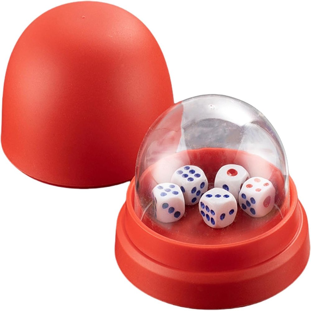 4 Set AntiCheating Dices Cup with Lid 20 Dices for Gaming Night KTV Restaurant Barbecue Shop for Party Entertainment Activity (4 Set Red)