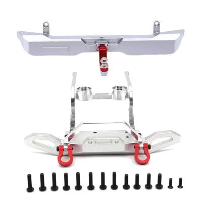 RC Accessories For MJX For Hyper Go H12Y 1/12 RC Crawler Car Metal Front Rear Bumper Upgrade Parts Repair Replacement Accessories(Silver,Front Rear)