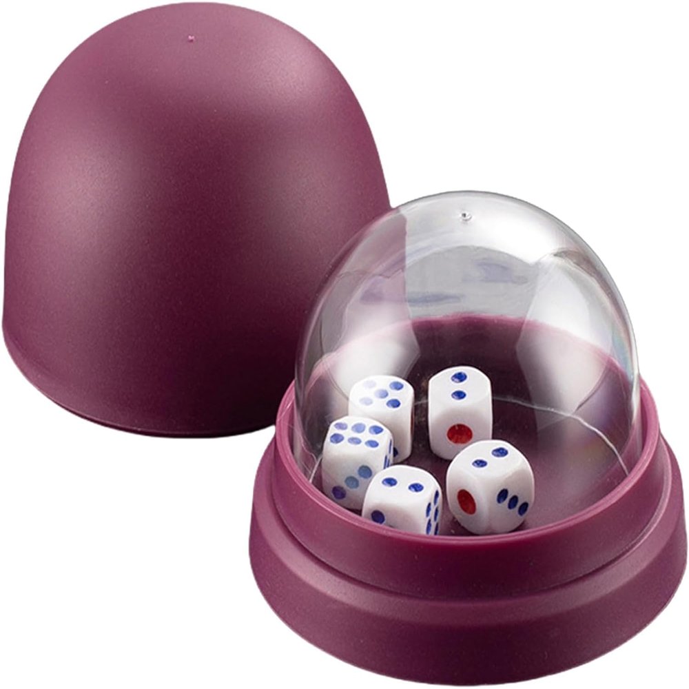 4 Set AntiCheating Dices Cup with Lid 20 Dices for Gaming Night KTV Restaurant Barbecue Shop for Party Entertainment Activity (4 Set Purple)