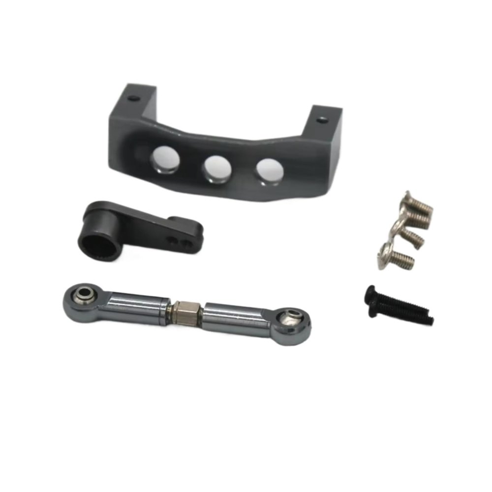 Rc Parts For Wltoys 144001 144010 124016 124017 124018 124019 RC Remote Control Car Metal Upgrade Steering Gear For Seat Tie Rod(Light Grey)