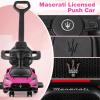 HONEY JOY Ride On Push Car for Toddlers, Licensed Maserati Ride On Sliding Car w/Handle & Handrails, Music & Lights, Under Seat Storage, No Batteries, Kids Ride On Toys for Boys and Girls(Pink) view 4