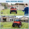 MOEYURO 24V 4WD 2 Seater Ride on Car Power 4 Wheels w/4X200W Motor, Remote Control, 3 Speeds, Bluetooth Music, Spring Suspension, Electric Car for Big Kids Boys Girls, 24 Volt Truck, Red view 4