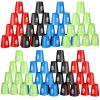 Libima 96 Pcs Sports Stacking Cups Set, Classic Stacking Games Speed Training Game for Boy Girl Teenager Adult Family Party Challenge Competition Travel Gift, Blue, Green, Black, Red, 4 Colors view 1