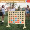 Giant Wooden 4 in a Row Game, Outdoor Yard Game for Famlies Adults, 42 Pcs Chips & Durable Carrying Bag view 2