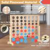 Giant Wooden 4 in a Row Game, Outdoor Yard Game for Famlies Adults, 42 Pcs Chips & Durable Carrying Bag view 3