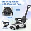 HONEY JOY Ride On Push Car for Toddlers, Licensed Maserati Ride On Sliding Car w/Handle & Handrails, Music & Lights, Under Seat Storage, No Batteries, Kids Ride On Toys for Boys and Girls(White) view 4