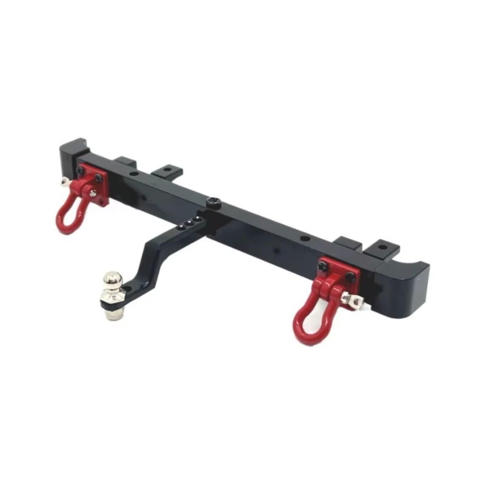 Compatible with MN82 LC79 1/12 RC Car Upgrade Modification Parts Accessories Metal Front Rear Bumper with Tow Hook RC Car Bumper(Black,Rear)