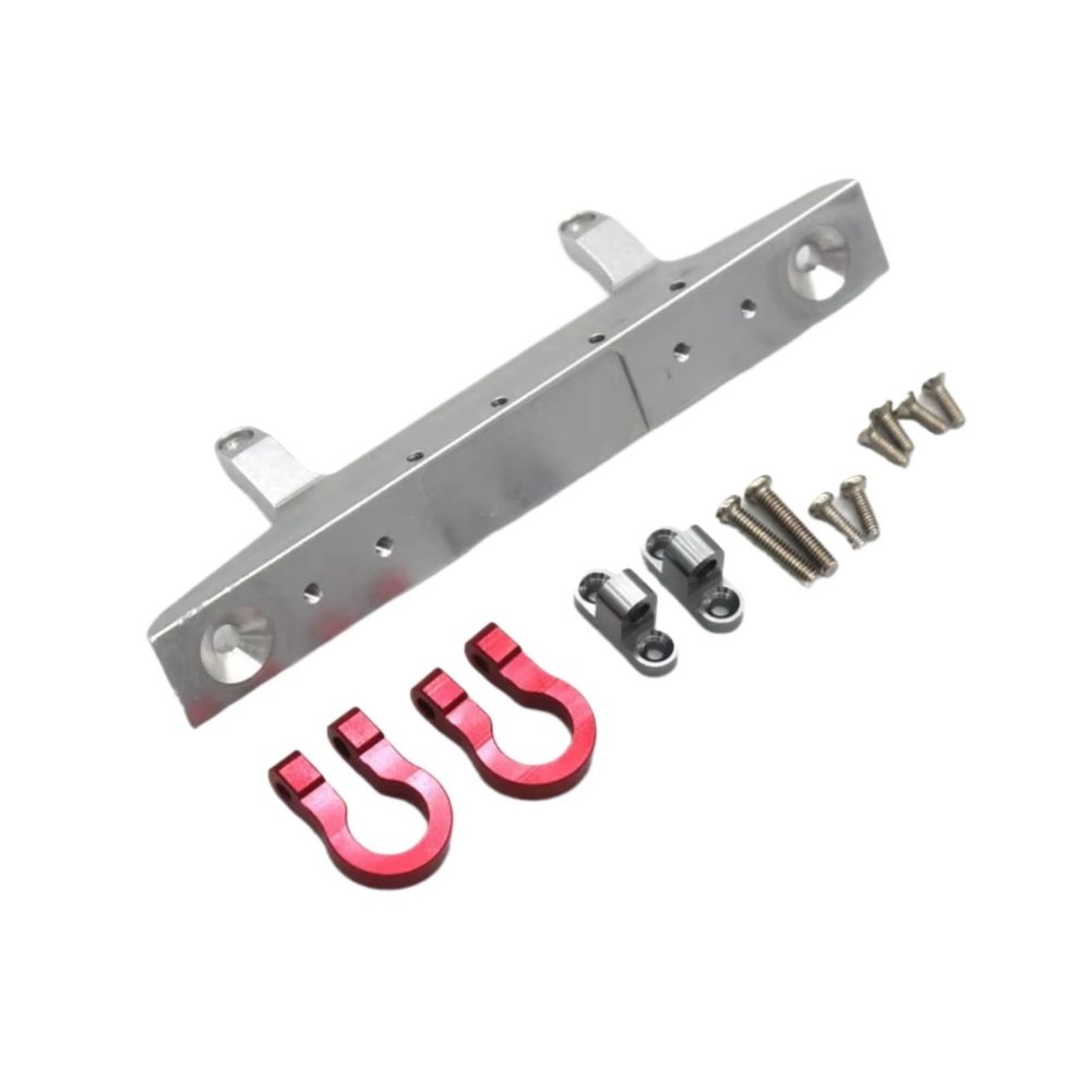 Rc Parts For FMS For FCX24 1/24 RC Remote Control Vehicle Metal Upgrade Accessories Front Bumper Repair Parts Replacement(Silver)