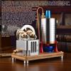 Steam Engine Model That Works, All-Metal Vertical Dual-Cylinder Oneway Piston Steam Engine Model Semi-Circular Dynamically Balanced Crankshaft Model, stem Gift for Adults & Teens, RTR Version view 3