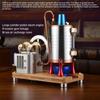 Steam Engine Model That Works, All-Metal Vertical Dual-Cylinder Oneway Piston Steam Engine Model Semi-Circular Dynamically Balanced Crankshaft Model, stem Gift for Adults & Teens, RTR Version view 4