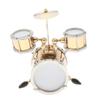 1:12 Scale Miniature Copper Drum Set Model Metal Musical Instrument Collectible for Dollhouse Desk Ornament Party Decoration view 1