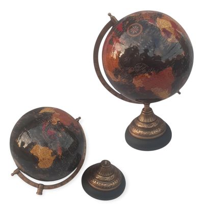 12" Nautical Antique Style Globe - Decorative Tabletop World Map Globe with Vintage Design, Perfect Gift for Home Decor