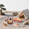 1:12 Scale Dollhouse Camping Set Miniature Camping Accessories with Wooden Stump Hanging Pot Matches Bowl Cutter Chopping Board view 3