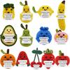 13Pcs Positive Crochet Fruits Strawberry Avocado Doll - Valentines Birthday Bulk Gifts Cheer Up for Women, Girls, Mom, Girlfriend Handmade Desk Home Decor Inspirational Support Coworker Teen view 1