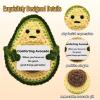 13Pcs Positive Crochet Fruits Strawberry Avocado Doll - Valentines Birthday Bulk Gifts Cheer Up for Women, Girls, Mom, Girlfriend Handmade Desk Home Decor Inspirational Support Coworker Teen view 3