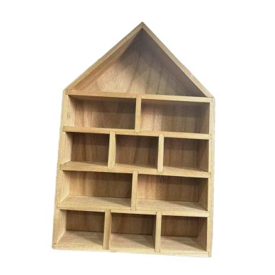 PawwJoy Shadow Box Display Shelf Wall Storage Rack for Miniature Figures and Collectibles, Wooden Wall Mounted Organizer with Rustic Design for Office Porch Entryway, 10.04 x 14.96 x 2.28 Inches