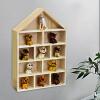 PawwJoy Shadow Box Display Shelf Wall Storage Rack for Miniature Figures and Collectibles, Wooden Wall Mounted Organizer with Rustic Design for Office Porch Entryway, 10.04 x 14.96 x 2.28 Inches view 2