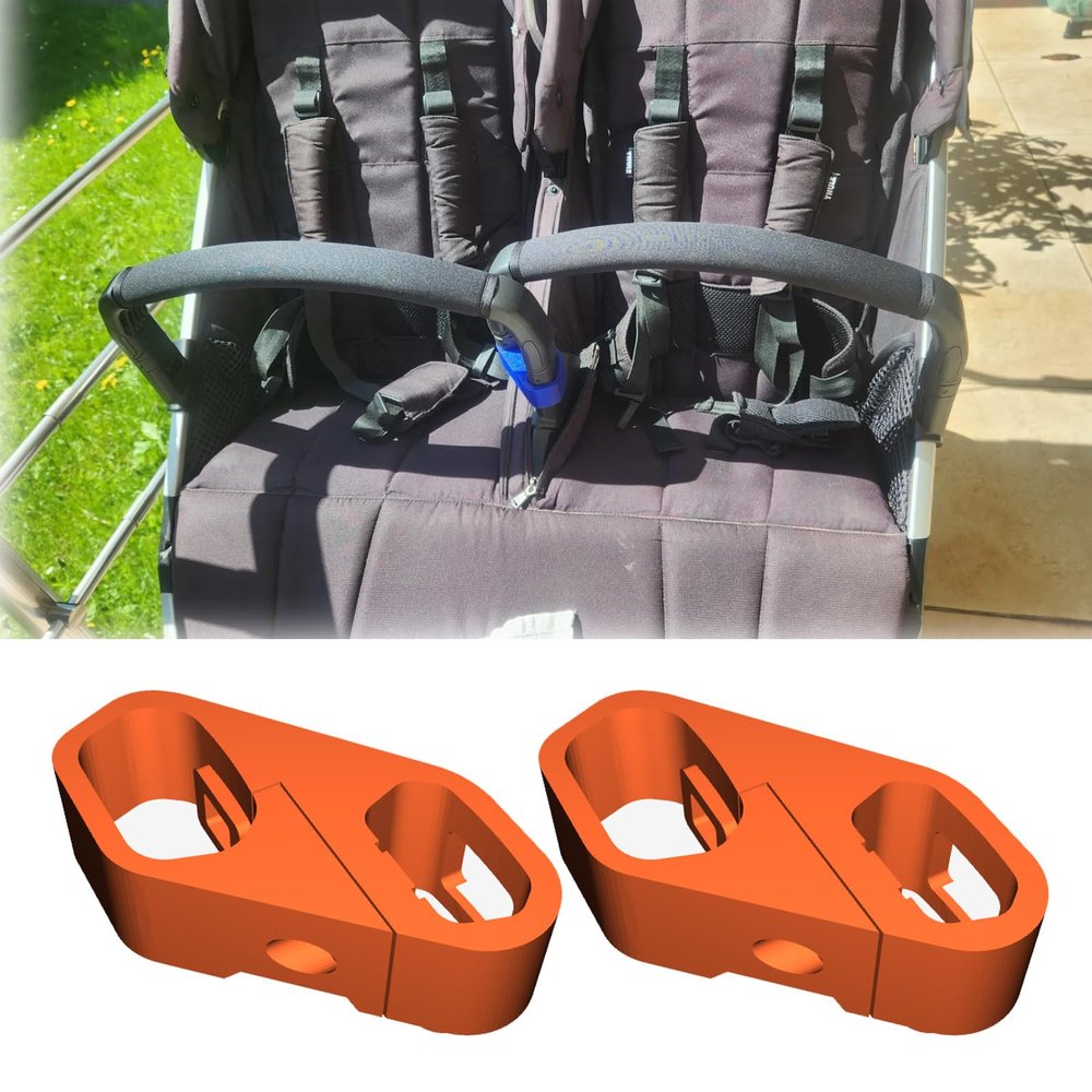 2Pack Bumper Bars Mount for Thule Urban Glide 2 Double Jogging Stroller, Easy Install (Black)