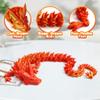 Flavery 3D Printed Dragon - 24 inch Large 3D Printing Animals Fidget Toy, Surprise Gift for Christmas, Birthday, Easter, Cool Figurine Decor for Kids and Adults, Dragon Lovers(Red Gold) view 3