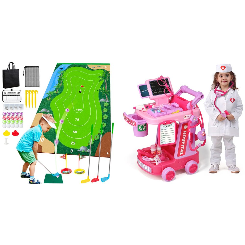 Liberry Kids Toys for 3 4 5 Years Old Boys Girls Christmas Birthday Gift, Golf Chipping Game and Pretend Toddler Doctor Kit