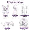 Custom Baby Crib Bedding Set, 5 Pcs Personalized Name Baby Crib Sheets for Kid Toddler Infant, Elephant and Flower Nursery Bedding Set view 3