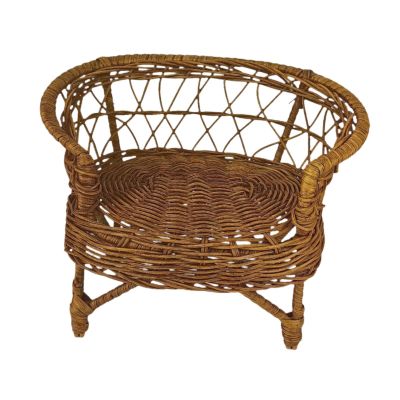 1:12 Doll House Rattan Chair Miniature Craft Woven Furniture for Doll Ob11 Wicker Chair Accessories 6.30x4.72 inch