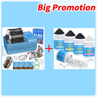 KomeStone Professional Rock Tumbler Kit & 4 lb Rock Tumbling Grit Refill  Polisher Bundle