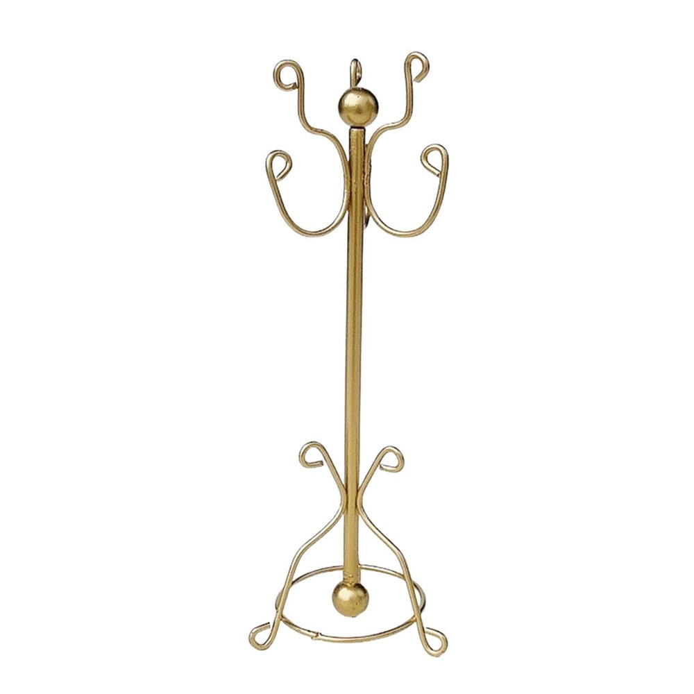 1/12 Dollhouse Coat Tree Metal Clothes Hanger Model Coat Rack Stand Mini Furniture Toy for DIY Scene Entryway Decoration Accessory