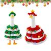 Christmas Goose Outfit Christmas Tree Shawl Clothes with Hat for 17-23 inch Porch Geese, Porch Goose Costume for Yard Lawn Outdoor Garden Patio Statue Decor view 2