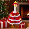 Christmas Goose Outfit Christmas Tree Shawl Clothes with Hat for 17-23 inch Porch Geese, Porch Goose Costume for Yard Lawn Outdoor Garden Patio Statue Decor view 4