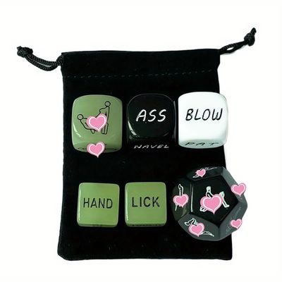 6-Piece Couple Fun Dice Set Date Night Decision Dice for Role Play, Foreplay, and Party Entertainment