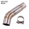 Motorcycle Accessories Stainless Steel Exhaust Pipe Connection Pipe Suitable for GSX-S750 midsection 17 18 19 20 21(Silver) view 4