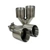 Auto Parts Exhaust Pipe Dual Outlet, 4 outlets, tailpipe Modification Exhaust 63mm-89mm, Suitable for All Models(60mm-89mm) view 1