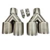 Auto Parts Exhaust Pipe Dual Outlet, 4 outlets, tailpipe Modification Exhaust 63mm-89mm, Suitable for All Models(60mm-89mm) view 2