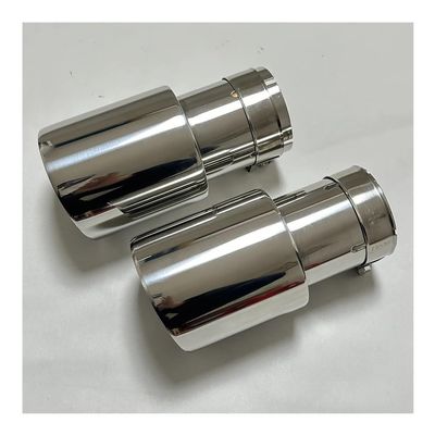 Cars Attachment Exhaust Pipe Tail Pipe Sharp Tail Universal Stainless Steel Straight Edge Flared Silver 114mm 101mm 89mm(51mm-89mm)