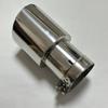 Cars Attachment Exhaust Pipe Tail Pipe Sharp Tail Universal Stainless Steel Straight Edge Flared Silver 114mm 101mm 89mm(51mm-89mm) view 2