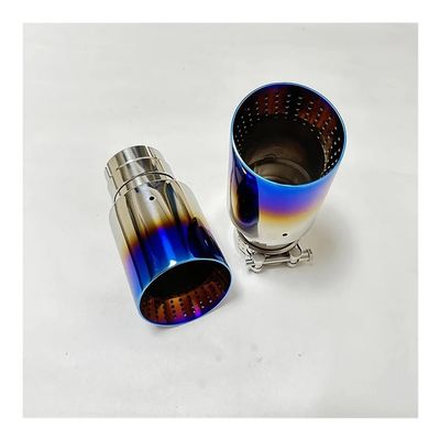 1pcs Automobile Parts Exhaust Pipe Silencer Tail Throat Stainless Steel Roasted Blue Wasp nest Large Diameter Trumpet Mouth(70mm-114mm)