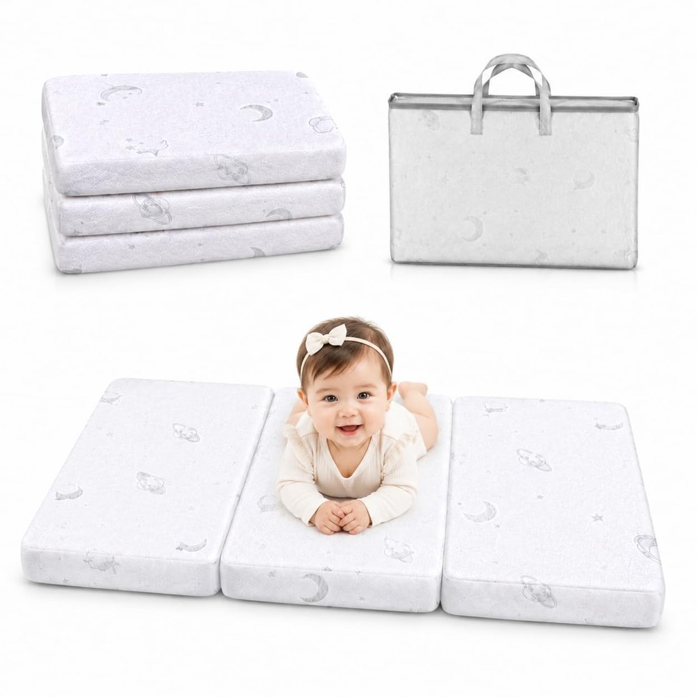 HREVAI Pack and Play Mattress,38"x26" Dual Sided Memory Foam Pack n Play Mattresses for and Toddlers, Breathable Mattres Perfectly fits Pack n Play Pen