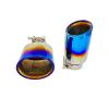 1pcs car Exhaust Pipe Stainless Steel Blue Tailpipe Modification Export Personalized Oval Thick 80mm Wide 120mm Muffler(57mm-120mm) view 2