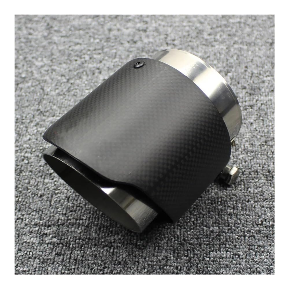 Cars Attachment Exhaust Pipe System Muffler Carbon Fiber Matte tailpipe 104mm 114mm 120mm Long Diameter Exhaust tailpipe(63mm Out 114mm)
