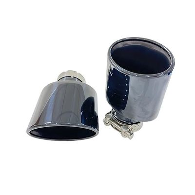 Car Exhaust Pipe Stainless Steel Black Plating 1pcs Tailpipe Modification Export Personalized Oval Thick 80mm Wide 120mm Muffler(67mm-120mm)