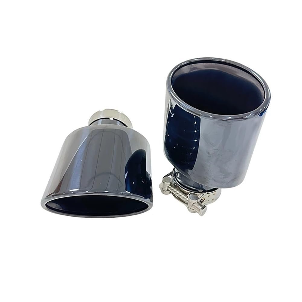 Car Exhaust Pipe Stainless Steel Black Plating 1pcs Tailpipe Modification Export Personalized Oval Thick 80mm Wide 120mm Muffler(67mm-120mm)