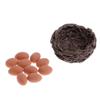 1/12 Scale Miniature Dollhouse Fairy Garden Resin Chicken & 10 Eggs Set for Micro Landscape Decor view 3