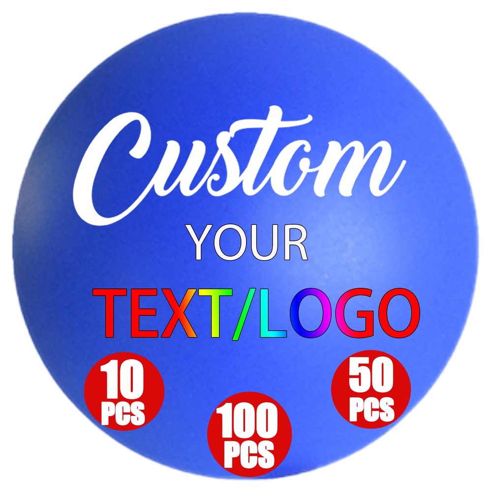 10/50/100PCS Custom Stress Balls with Logo/Text, Personalized Stress Balls Bulk for Adults Business Employee (Round)
