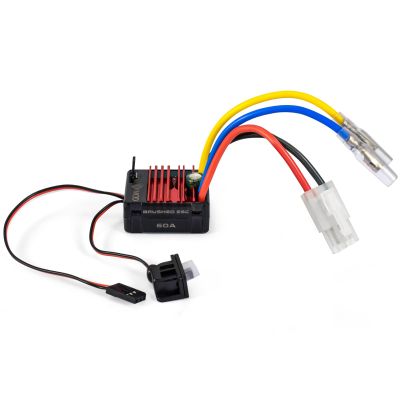 2026 New 60A Brushed 2-3S Waterproof ESC, Electronic Speed Controller with Power Witch, WP 1060 RC ESC for 1/10 Scale RC Crawler Car, Boats, Truck (Tamiya Plug)